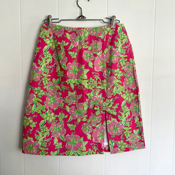 Lily Pulitzer A Line skirt with Slit and Bow Size 4 - Picture 1 of 6